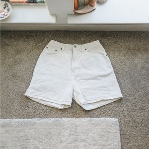 Vintage Chamonix white denim shorts; 29” waist